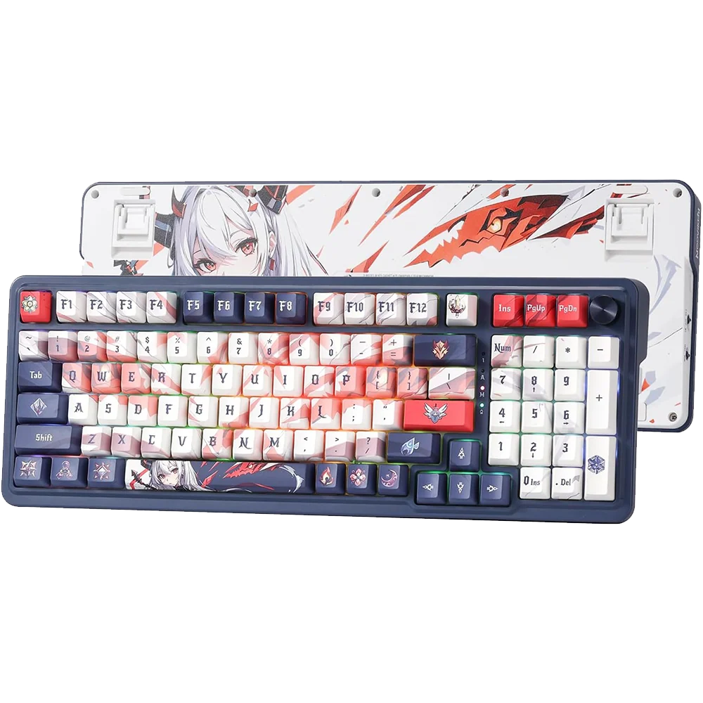 Eisa Pro K686 Pro Wired+2.4Ghz+BT Mechanical Keyboard Anime Theme (Custom Hi-Fi Linear Switch)