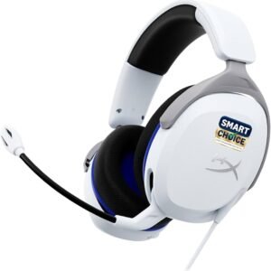 HyperX Cloud Stinger 2 Core Smartchoice- Gaming Headset for PlayStation, Lightweight Over-Ear Headset with mic, Swivel-to-Mute Function, 40mm Drivers (6H9B5AA), White (UNBOXED)